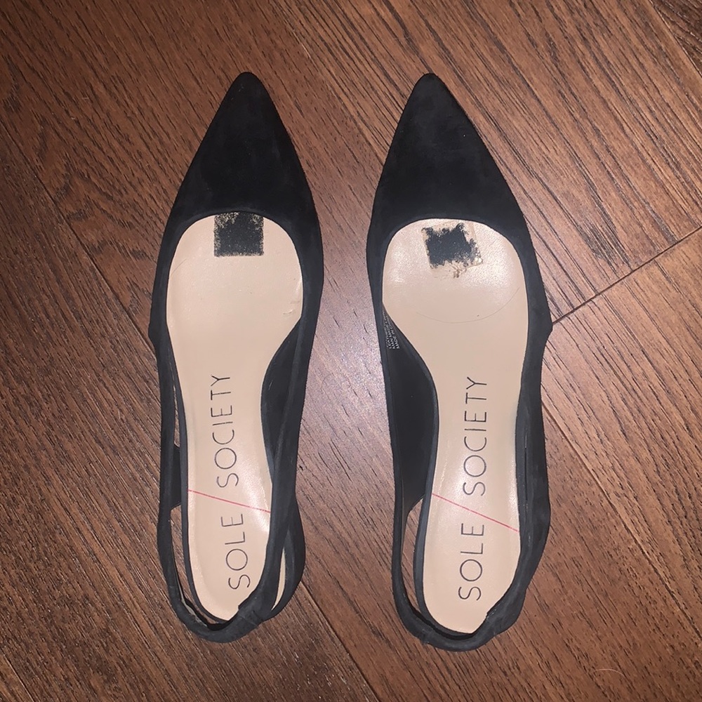 Sole Society black suede flats